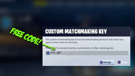custom matchmaking codes for free